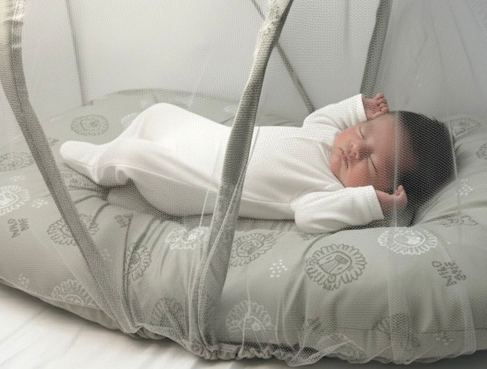Premium Portable Baby Nest Bed with Integrated Mosquito Net – Breathable Travel Bassinet & Lounger